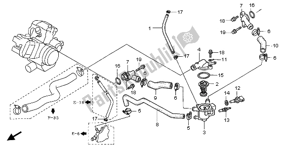 Alle onderdelen voor de Waterpijp van de Honda XL 1000V 2002