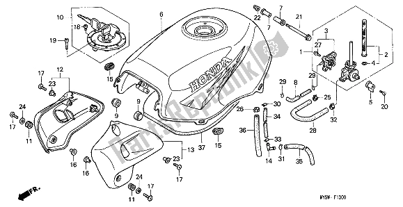 Todas las partes para Depósito De Combustible de Honda CB 500 1998