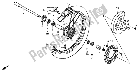 Todas las partes para Rueda Delantera de Honda CR 125R 1998