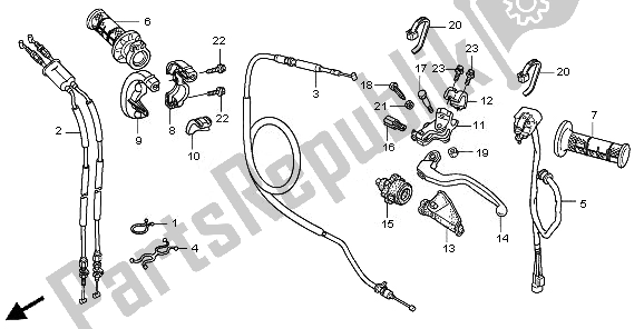 Tutte le parti per il Maniglia Leva E Interruttore E Cavo del Honda CRF 450R 2010