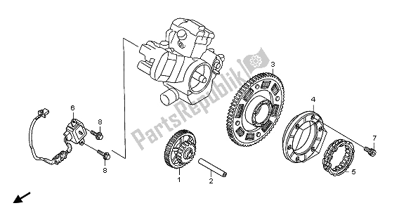 All parts for the Pulse Generator & Starting Clutch of the Honda XL 1000 VA 2009