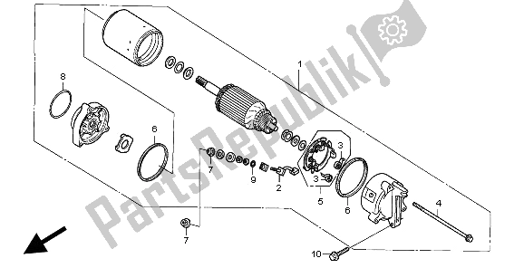 All parts for the Starting Motor of the Honda VF 750C 1997