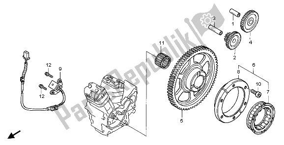 All parts for the Pulse Generator & Starting Clutch of the Honda NT 700 VA 2006