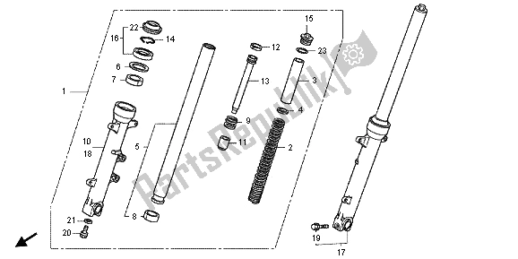 Tutte le parti per il Forcella Anteriore del Honda NC 700 XA 2013