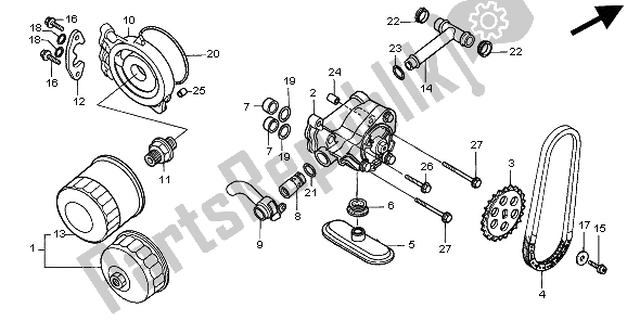 All parts for the Oil Pump & Oil Filter of the Honda XRV 750 Africa Twin 1997