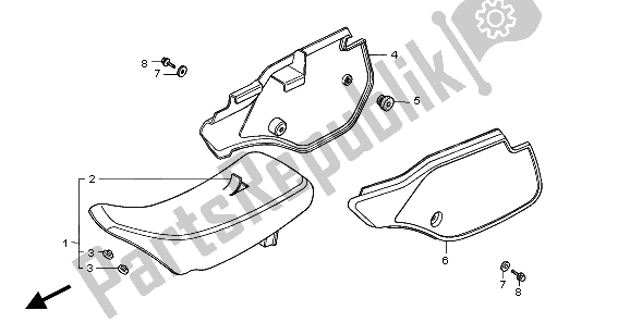 Todas las partes para Asiento Y Cubierta Lateral de Honda CR 80R 1995