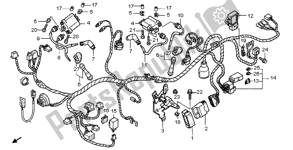 All parts for the Wire Harness of the Honda XL 650V Transalp 2006