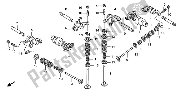 All parts for the Camshaft & Valve of the Honda NSA 700A 2008