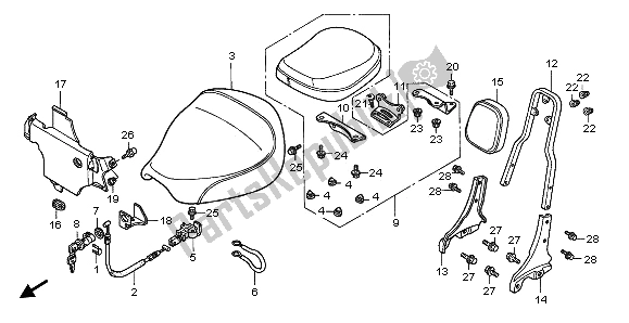 All parts for the Seat of the Honda GL 1500C 1997