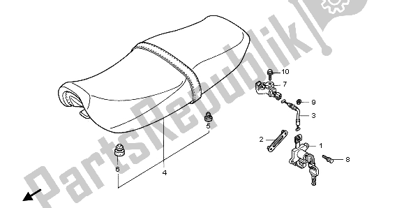 All parts for the Seat of the Honda CB 250 1996