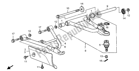 Todas as partes de Braço Frontal do Honda TRX 500 FA Foretrax Foreman 2007