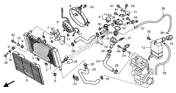 Tutte le parti per il Termosifone del Honda CBF 500A 2006