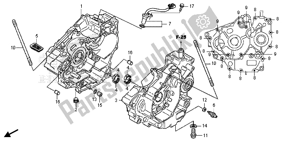 All parts for the Crankcase of the Honda CRF 250M 2015