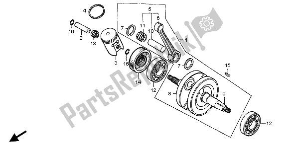 All parts for the Crankshaft & Piston of the Honda CR 80 RB LW 1996