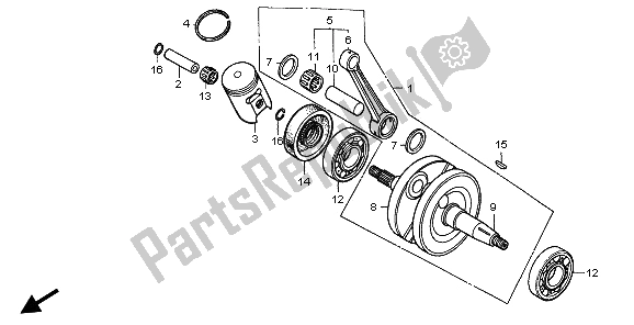 Todas las partes para Cigüeñal Y Pistón de Honda CR 80 RB LW 1996