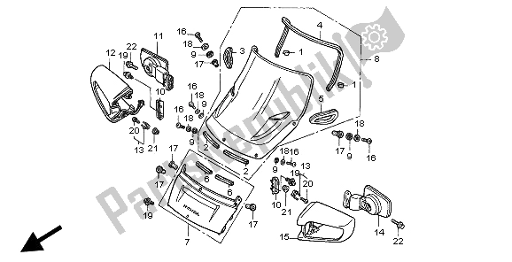 Wszystkie części do Szyba Przednia Honda ST 1100A 1997