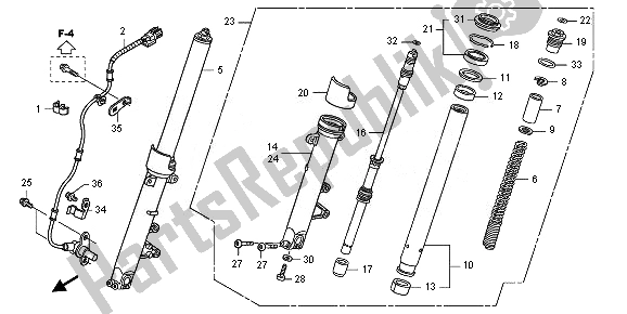 Todas las partes para Tenedor Frontal de Honda CB 1300 SA 2010