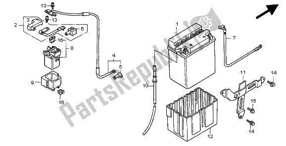 Todas as partes de Bateria do Honda CB 750F2 1998