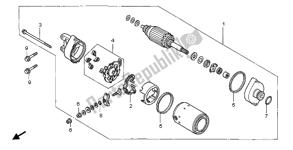 Todas las partes para Motor De Arranque de Honda VTR 1000F 2003