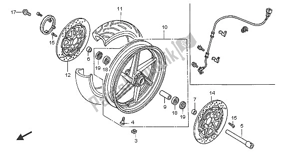 Todas las partes para Rueda Delantera de Honda VFR 800 2005