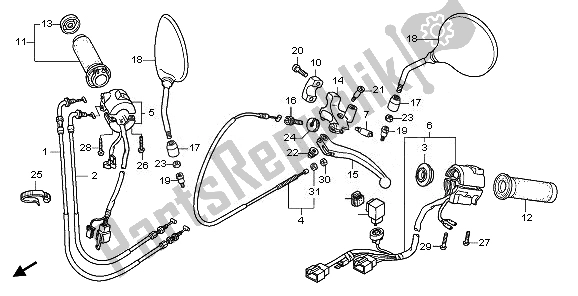 Todas las partes para Interruptor De La Manija de Honda VT 750C2B 2011