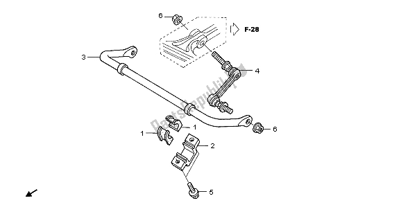 Alle onderdelen voor de Stabilisator van de Honda TRX 680 FA Fourtrax Rincon 2006