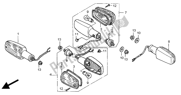 Tutte le parti per il Winker del Honda CB 600F Hornet 2000