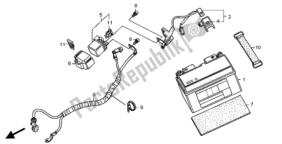 All parts for the Battery of the Honda CBR 600 RR 2011