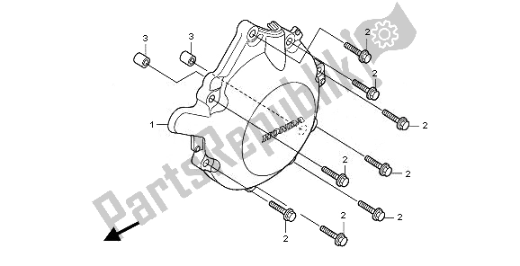 All parts for the A. C. Generator Cover of the Honda CBF 1000 SA 2010