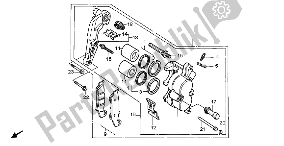 All parts for the Front Brake Caliper of the Honda CR 125R 1997