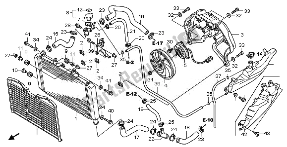 All parts for the Radiator of the Honda CB 600 FA Hornet 2011