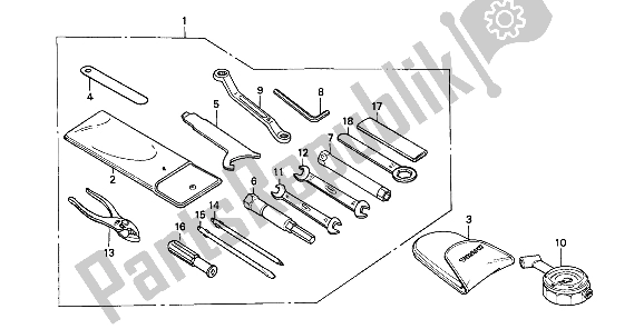 All parts for the Tools of the Honda CBR 600F 1988