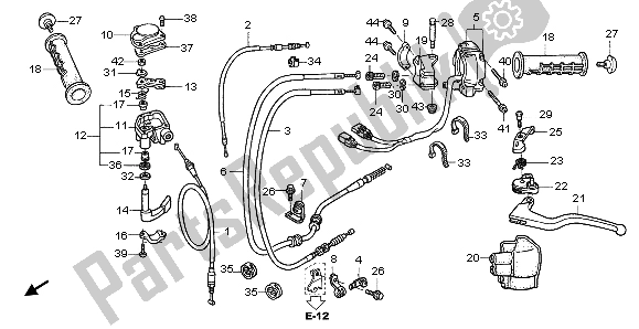 Todas las partes para Manejar Palanca E Interruptor Y Cable de Honda TRX 450R Sportrax 37 KW TE 30U Australia 2004