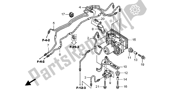 All parts for the Abs Modulator of the Honda CBF 600 NA 2008