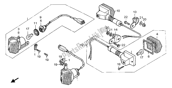 All parts for the Winker of the Honda XL 600V Transalp 1995