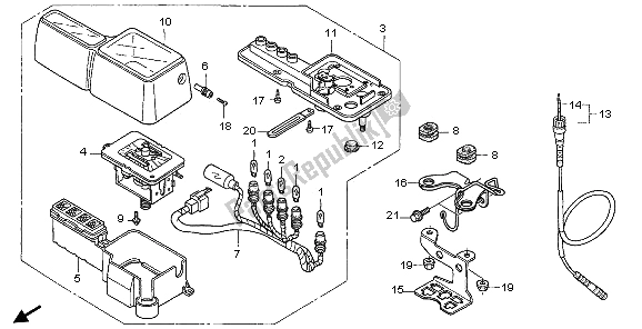 All parts for the Meter (kmh) of the Honda FMX 650 2006