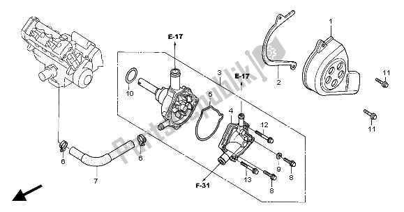 Tutte le parti per il Pompa Dell'acqua del Honda CBR 600F 2004