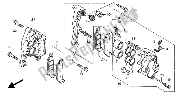 All parts for the Front Brake Caliper of the Honda XRV 750 Africa Twin 2000