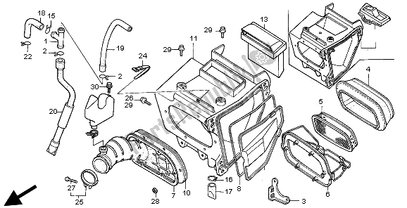 Todas as partes de Filtro De Ar do Honda XR 250R 1995