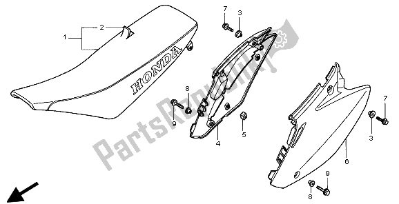 All parts for the Seat of the Honda CR 250R 2003