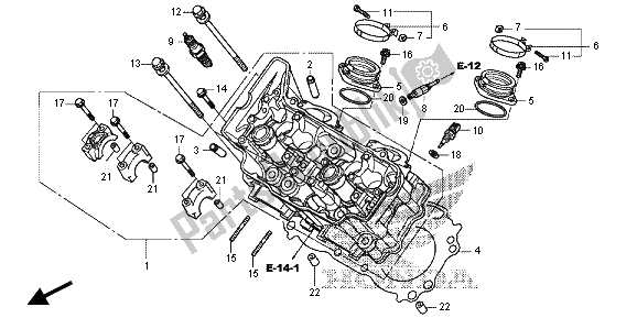 Tutte le parti per il Testata (anteriore) del Honda VFR 1200X 2013