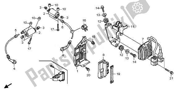 All parts for the Ignition Coil of the Honda XL 700 VA Transalp 2008