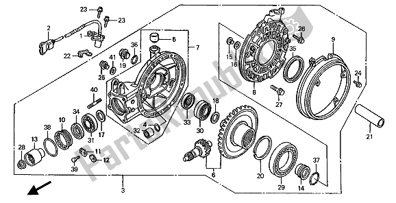 All parts for the Final Driven Gear of the Honda ST 1100 1994