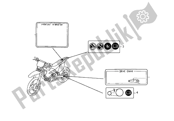 Wszystkie części do Etykieta Ostrzegawcza Honda CRF 450X 2012