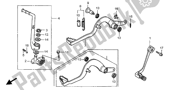 Todas las partes para Pedal Y Brazo De Arranque de Honda CR 80 RB LW 1996