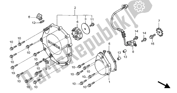 Wszystkie części do Prawa Os? Ona Skrzyni Korbowej Honda CB 1300A 2005