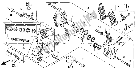 Todas las partes para L. Pinza De Freno Delantero de Honda ST 1300 2006