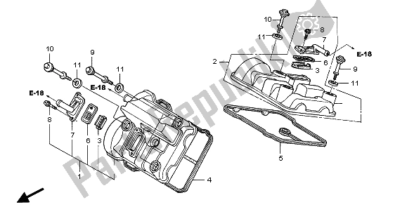 Tutte le parti per il Coperchio Della Testata del Honda VTR 1000 SP 2001