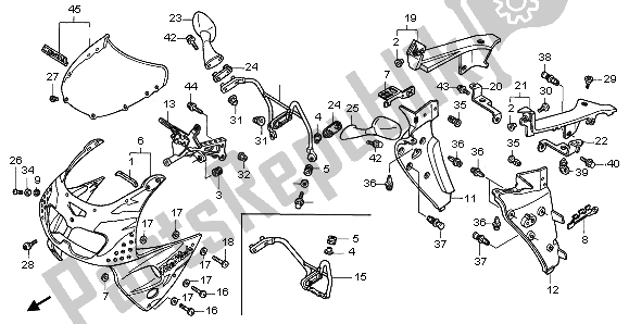 All parts for the Upper Cowl of the Honda CBR 900 RR 1996