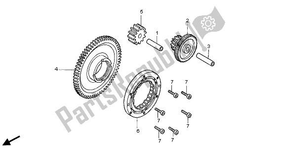 All parts for the Starting Clutch of the Honda CB 1300A 2005